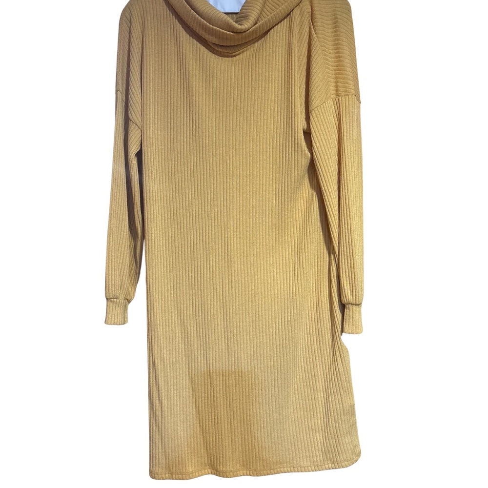 Andree Mustard Cowl Neck Sweater Dress